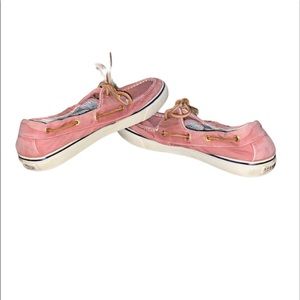 Sperry Top-Sider Womens 10M Pink Canvas